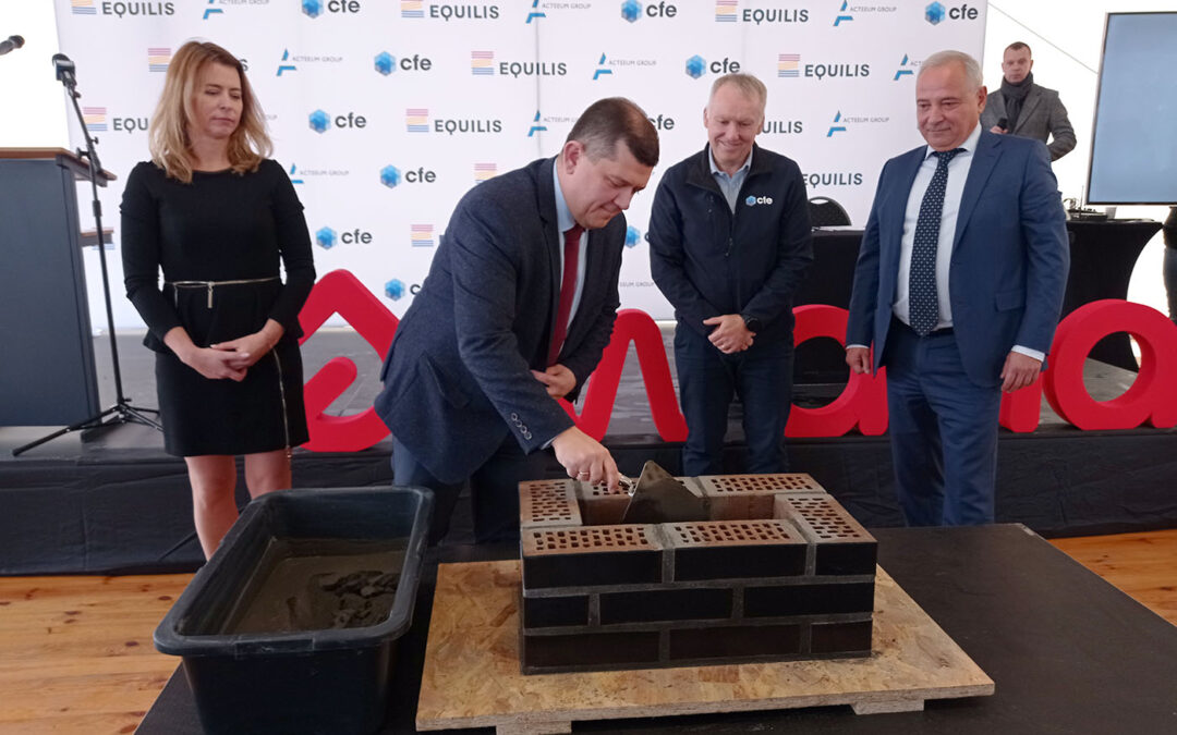 The cornerstone ceremony at the construction site of Silwana retail park in Gorzów